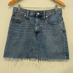 Madewell Denim Raw Hem Skirt